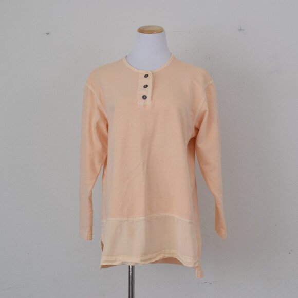 Vintage‎ 80s All Cotton Pale Yellow/Orange Sweatshirt size M - Picture 5 of 13